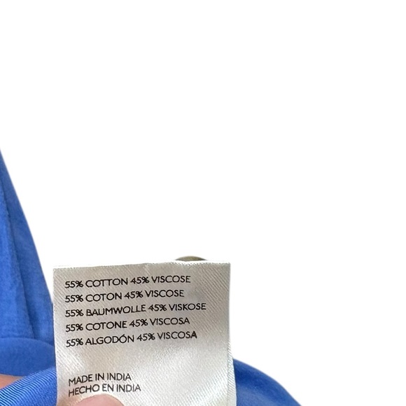 PILCRO Blue Oversized Button Down Fringe Shirt Women’s Size Large - Picture 8 of 10